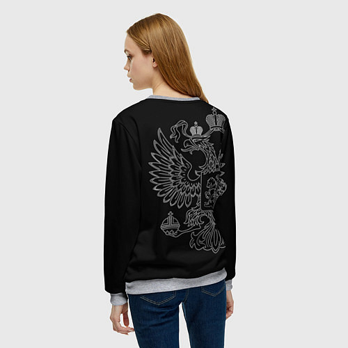 Женский свитшот ФСБ: герб РФ / 3D-Меланж – фото 4