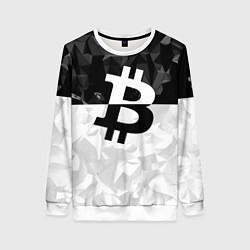 Свитшот женский Bitcoin: Poly Style, цвет: 3D-белый