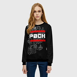 Свитшот женский РВСН: герб РФ, цвет: 3D-черный — фото 2
