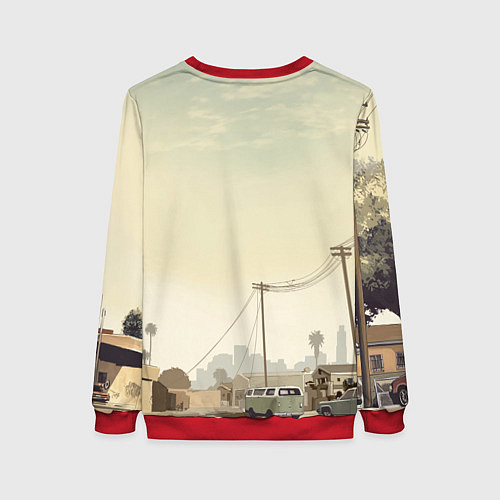 Женский свитшот GTA V: Franklin / 3D-Красный – фото 2