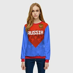 Свитшот женский Russia Red & Blue, цвет: 3D-красный — фото 2