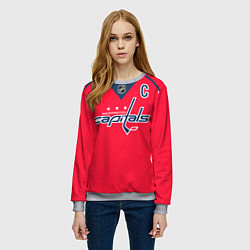 Свитшот женский Washington Capitals: Ovechkin Red, цвет: 3D-меланж — фото 2