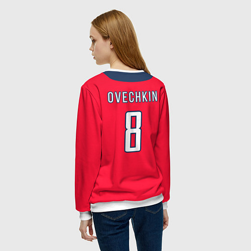 Женский свитшот Washington Capitals: Ovechkin Red / 3D-Белый – фото 4