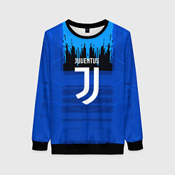 Свитшот женский FC Juventus: Blue Abstract, цвет: 3D-черный