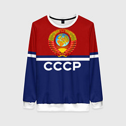 Свитшот женский СССР: Спортсмен, цвет: 3D-белый