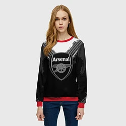Свитшот женский FC Arsenal: Black Style, цвет: 3D-красный — фото 2
