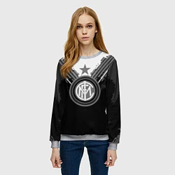 Свитшот женский FC Inter: Black Style, цвет: 3D-меланж — фото 2