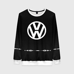 Свитшот женский Volkswagen: Black Abstract, цвет: 3D-белый