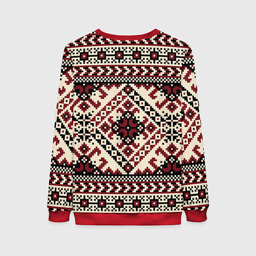 Женский свитшот Славянский орнамент / 3D-Красный – фото 2