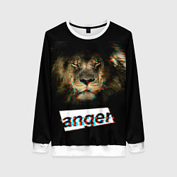 Свитшот женский Anger Lion, цвет: 3D-белый