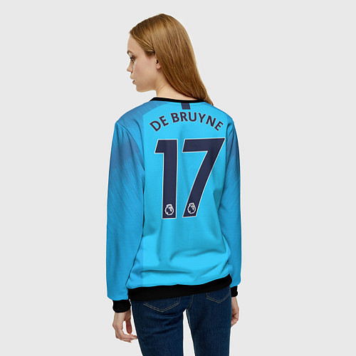 Женский свитшот FC Man City: De Bruyne Home 18-19 / 3D-Черный – фото 4