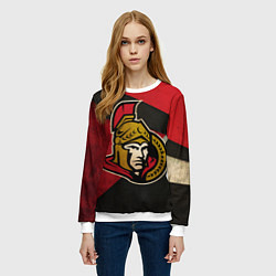 Свитшот женский HC Ottawa Senators: Old Style, цвет: 3D-белый — фото 2