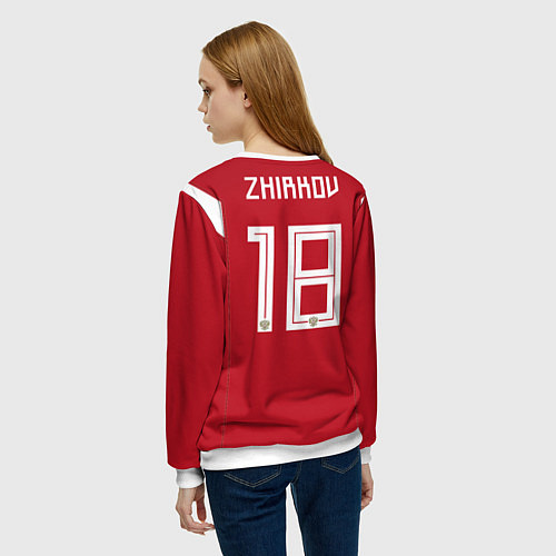 Женский свитшот Сборная России: Жирков ЧМ-2018 / 3D-Белый – фото 4