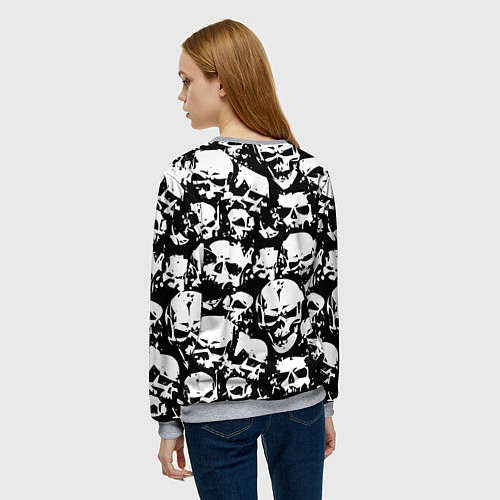 Женский свитшот Черепа ужаса / 3D-Меланж – фото 4