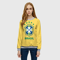 Свитшот женский Brazil Team, цвет: 3D-меланж — фото 2