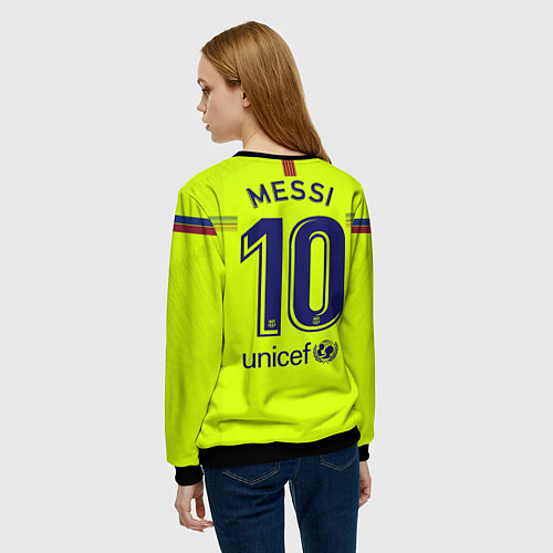 Женский свитшот FCB: Messi Away 18-19 / 3D-Черный – фото 4