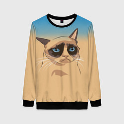Свитшот женский Grumpy cat, цвет: 3D-черный