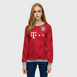 Свитшот женский FC Bayern Home 18-19, цвет: 3D-меланж — фото 2