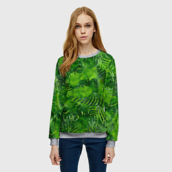 Свитшот женский Тропический лес, цвет: 3D-меланж — фото 2