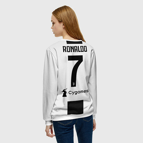 Женский свитшот FC Juventus: Ronaldo Home 18-19 / 3D-Белый – фото 4