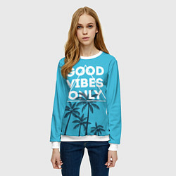 Свитшот женский Good vibes only, цвет: 3D-белый — фото 2