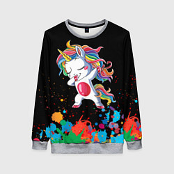 Свитшот женский Малыш-единорог, цвет: 3D-меланж