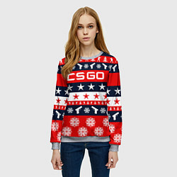 Свитшот женский CS:GO New Year, цвет: 3D-меланж — фото 2