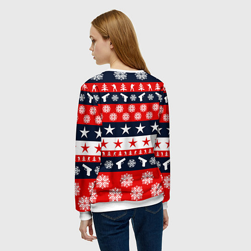 Женский свитшот CS:GO New Year / 3D-Белый – фото 4