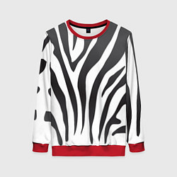 Свитшот женский Африканская зебра, цвет: 3D-красный