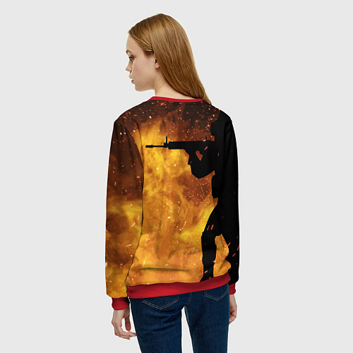 Женский свитшот CS:GO Dark Fire / 3D-Красный – фото 4