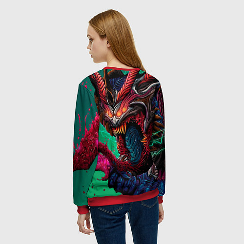 Женский свитшот CS GO hyper beast skin / 3D-Красный – фото 4