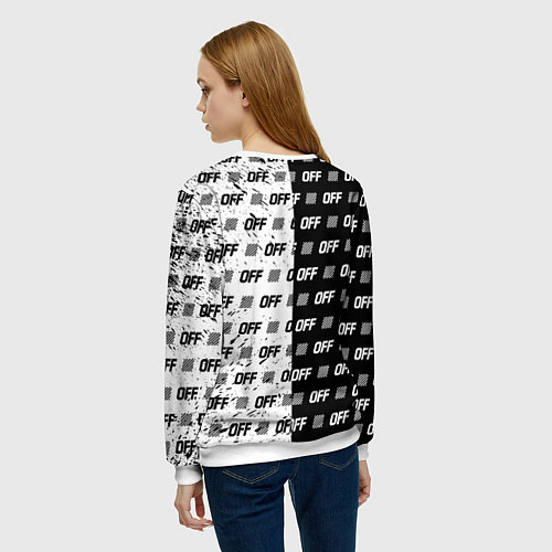 Женский свитшот Off-White: Black & White / 3D-Белый – фото 4