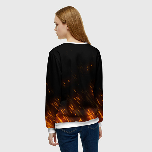 Женский свитшот Apex Legends: Orange Flame / 3D-Белый – фото 4