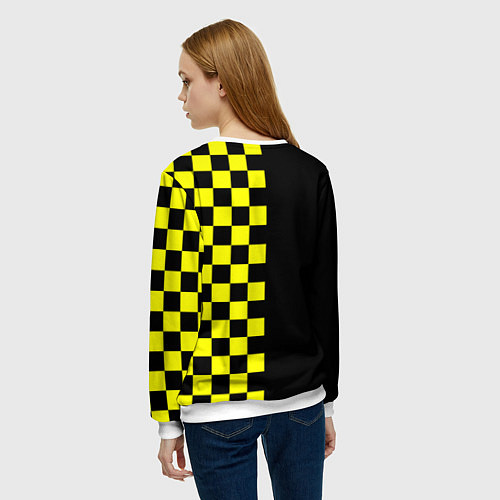 Женский свитшот Testing ASAP Rocky: Yellow Grid / 3D-Белый – фото 4