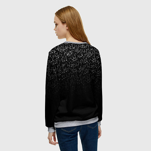 Женский свитшот Marshmello Black / 3D-Меланж – фото 4
