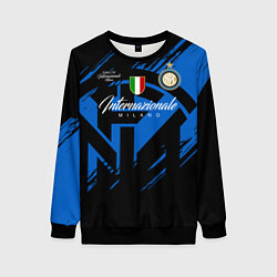 Свитшот женский Интер Милан логотипы, цвет: 3D-черный