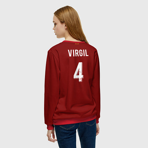 Женский свитшот Virgil van Dijk 19-20 форма / 3D-Красный – фото 4