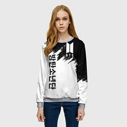 Свитшот женский BTS: White & Black, цвет: 3D-меланж — фото 2