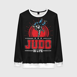 Свитшот женский Judo is life, цвет: 3D-белый