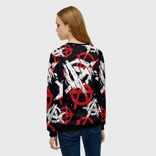 Женский свитшот Анархия - паттерн / 3D-Черный – фото 4