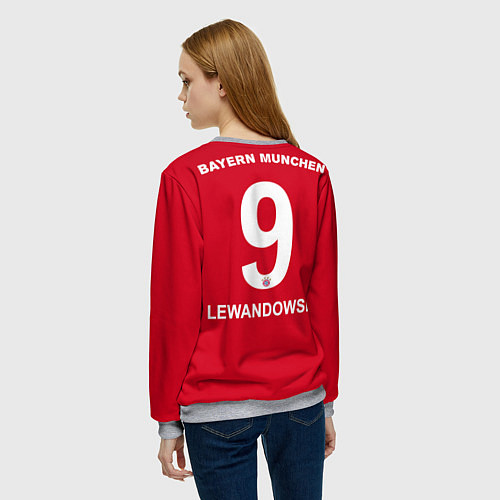 Женский свитшот FC Bayern: Lewandowski Home 19-20 / 3D-Меланж – фото 4