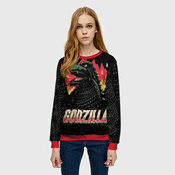Свитшот женский Flame Godzilla, цвет: 3D-красный — фото 2