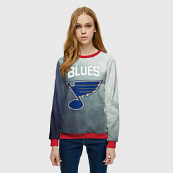 Свитшот женский St Louis Blues, цвет: 3D-красный — фото 2
