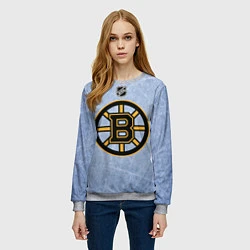 Свитшот женский Boston Bruins: Hot Ice, цвет: 3D-меланж — фото 2