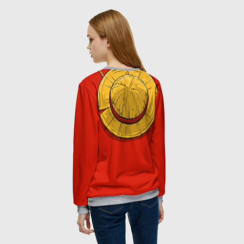 Женский свитшот One Piece грудь Луффи со шляпой для косплея / 3D-Меланж – фото 4