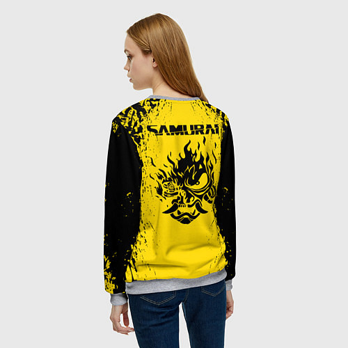 Женский свитшот Cyberpunk 2077 Samurai logo / 3D-Меланж – фото 4