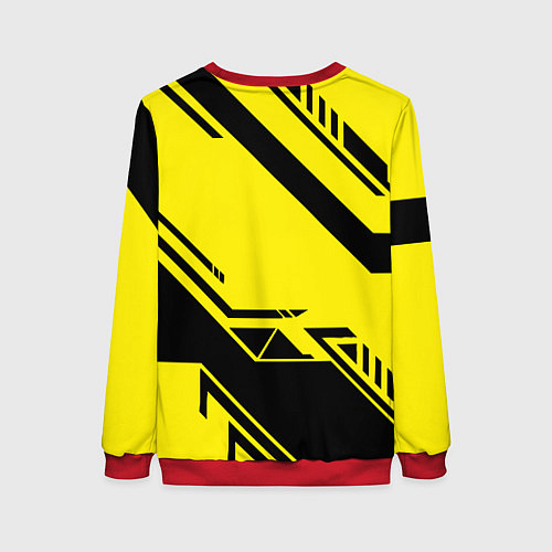 Женский свитшот Cyberpunk 2077: Yellow Samurai / 3D-Красный – фото 2