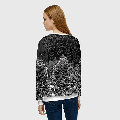 Женский свитшот Metallica птица на черепах / 3D-Белый – фото 4