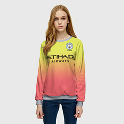 Свитшот женский Manchester City third 19-20, цвет: 3D-меланж — фото 2