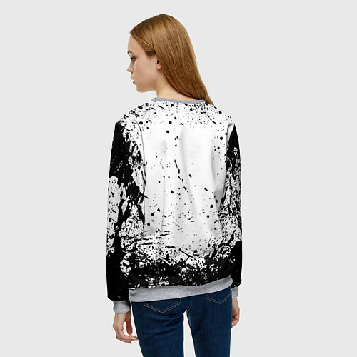 Женский свитшот ЧЁРНЫЙ КЛЕВЕР / 3D-Меланж – фото 4